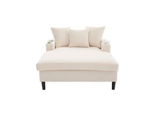Fauteuil fixe <strong>DZMDIP</strong> Velours côtelé beige