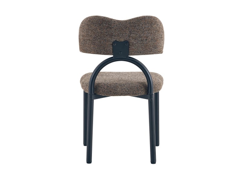  2 chaises de salle à manger rembourrées – design moderne, assise et dossier rembourrés, pieds en métal noir  - Conforama D