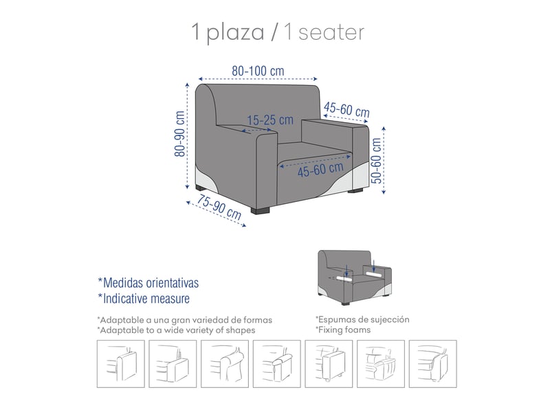 Housse de canapé 1 place apollo c03  - Conforama D