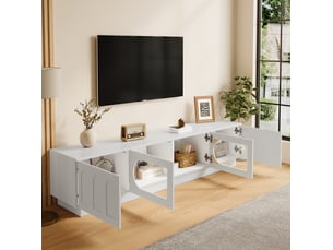 Meuble tv coloris blanc 200 cm <strong>MODFU</strong> <strong></strong>