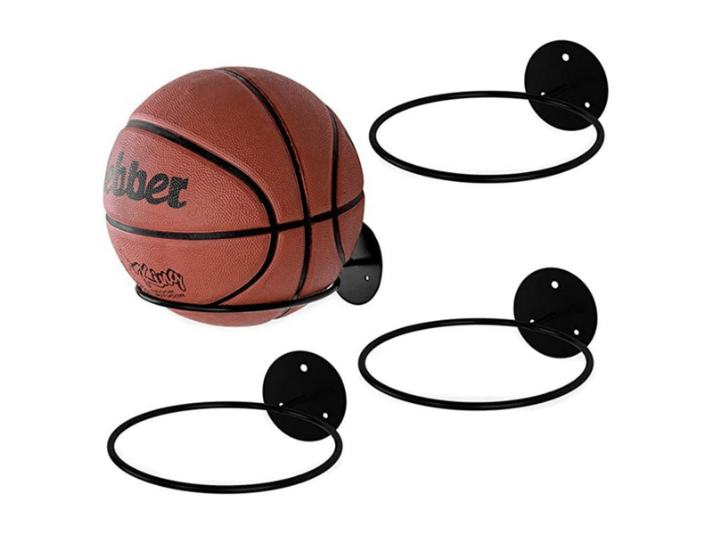  4 pièces - support de ballon - support mural - support de ballon de sport - pour ballons de basket, football, volley-ball - noir - 23,5*6  - Conforama E