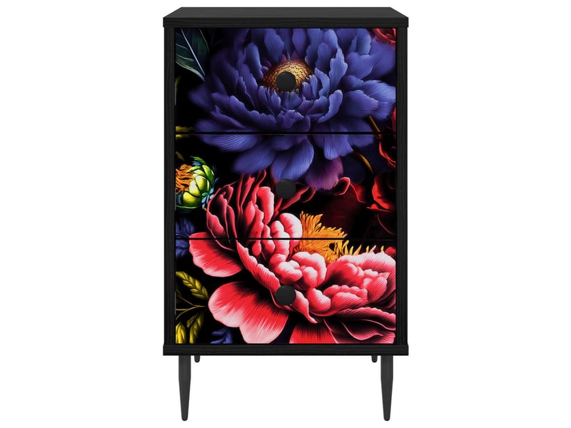  Table de chevet - cabinet de chevet - table de nuit kiel chêne noir 36 x 33 x 61 cm  - Conforama D