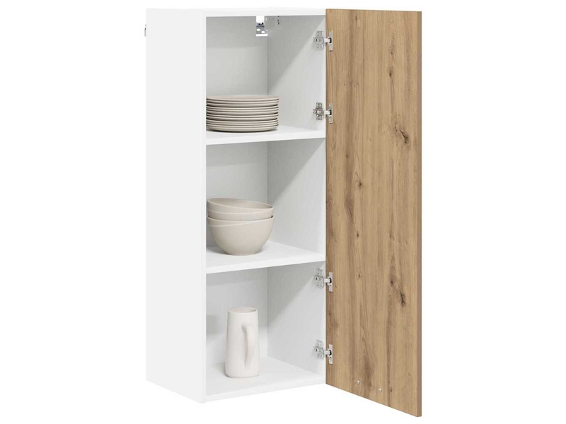 Meuble de rangement cuisine, armoire suspendue chêne artisanal 40x31x100cm shl9972 - Conforama C