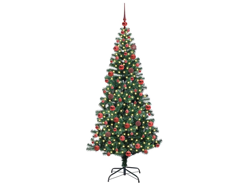  Sapin de noël artificiel, arbre de noël pré-éclairé vert 180 cm pvc et métal shl298  - Conforama C