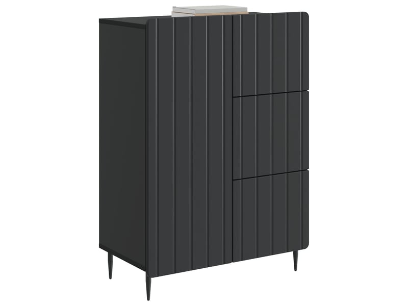  Buffet - bahut - meuble de rangement noir 66 x 34,5 x 91,5 cm bois d'ingénierie  - Conforama C