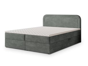 Lit avec rangement 180x200 cm <strong>MASSENO</strong>  <strong></strong> coloris gris