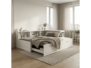 Lit 2 places 180x200 cm   CozyNest coloris blanc