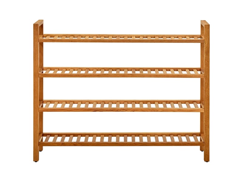  Étagère à chaussures, meuble à chaussures à 4 niveaux 100x27x80 cm chêne massif  - Conforama A