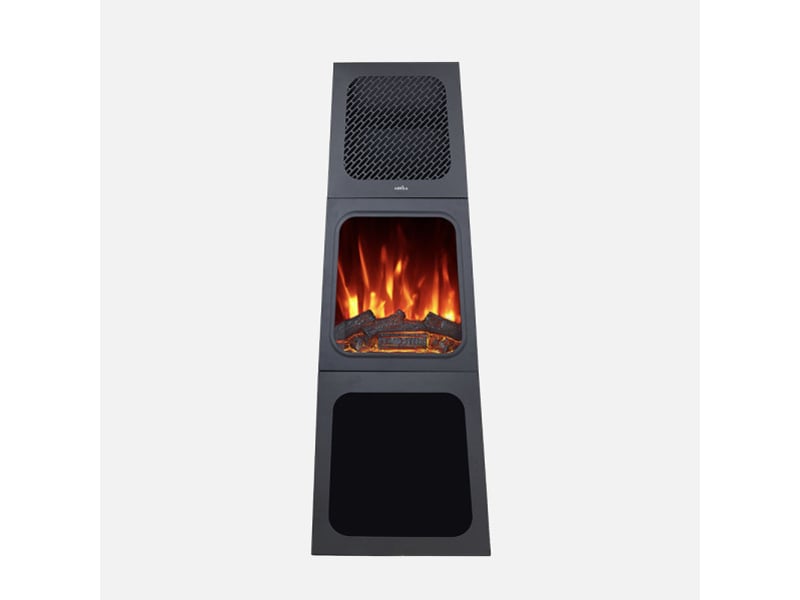  Chauffage soufflant céramique fabrilamp cornelius 1800 w noir, effet cheminée 279721809 - Conforama C