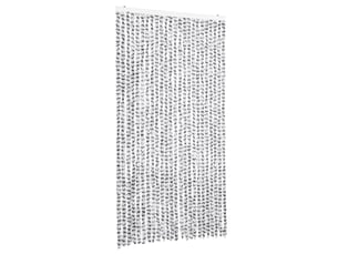 Rideau anti-mouches, moustiquaire gris clair et gris foncé 100x230cm chenille cf43538