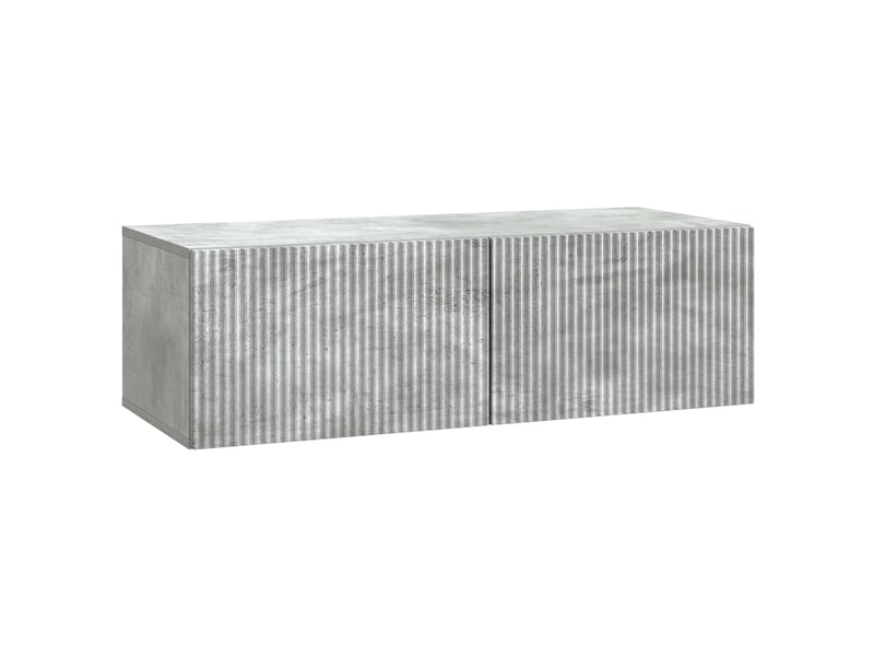  Meuble tv - banc tv - meuble de rangement mural 98 x 41 x 30 cm gris béton bois d'ingénierie  - Conforama A