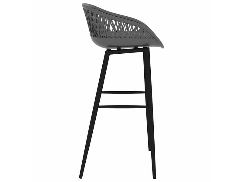  Lot de 4 chaises de bar, tabourets hauts gris cf29492  - Conforama D