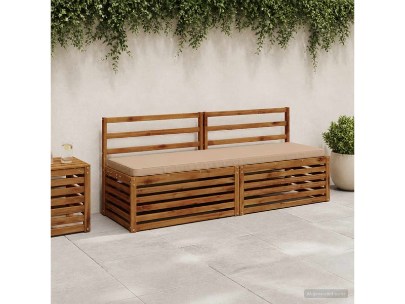  Lot de 2 coussins de banc, coussins d'assise vught 100 % polyester sable cf58127  - Conforama B