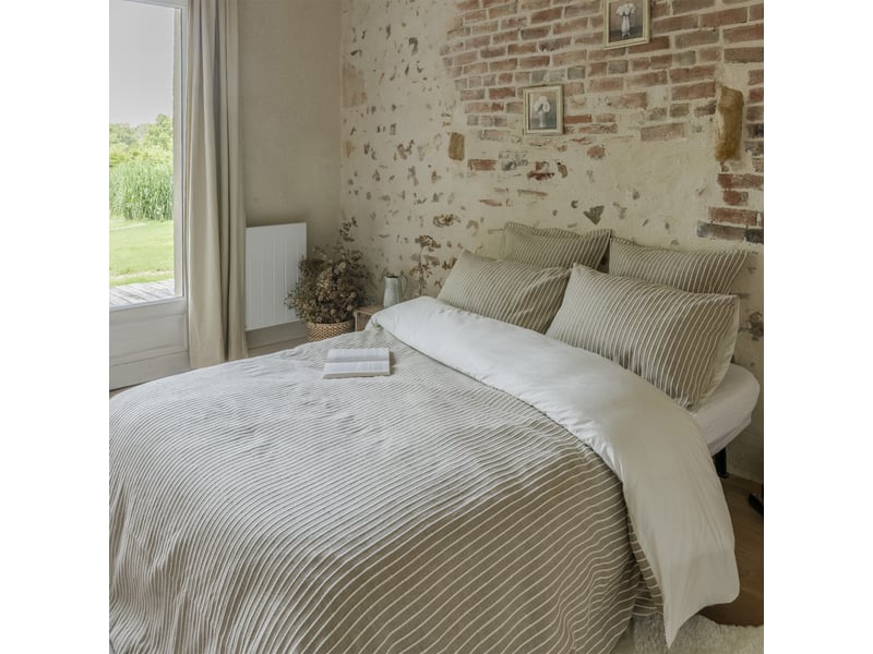  Housse de couette 240x260 cm percale de coton romane PD24991 - Conforama B