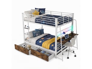 Lit mezzanine 140x200 cm <strong></strong>  <strong></strong> coloris blanc