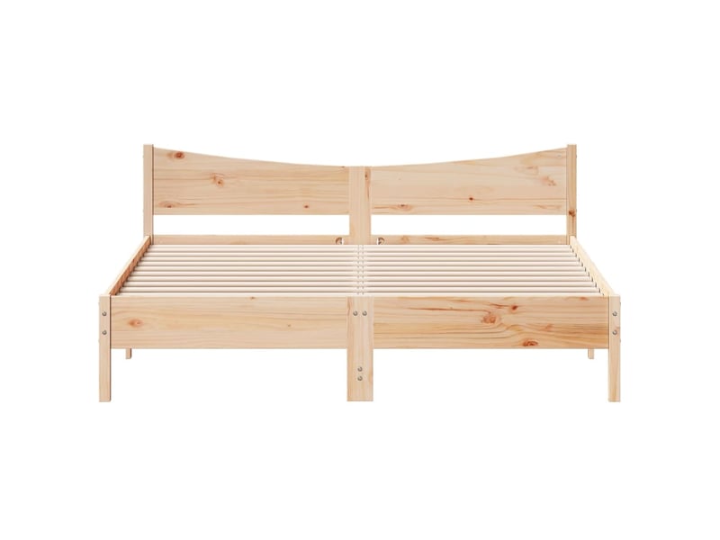  Lit double- lit adulte -  cadre de lit sans matelas 200x200 cm bois massif de pin  - Conforama C