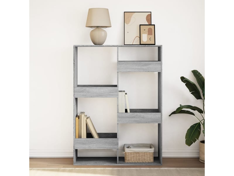  Bibliothèque, meuble de rangement salon sonoma gris 100x33x135 cm bois d'ingénierie  - Conforama C