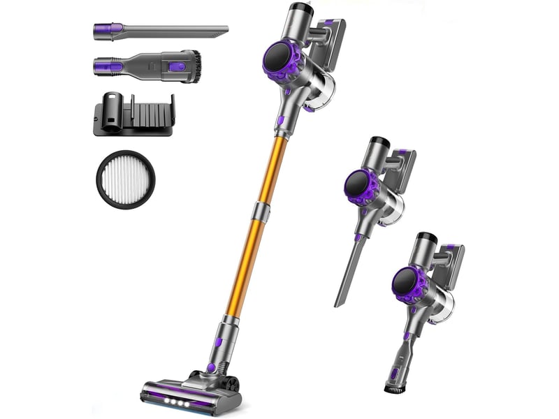  Aspirateur balai sans fil 6-en-1 300 w, aspiration jusqu'à 40 000 pa, filtre hepa h10, écran led, brosse anti-enchevêtrement  - Conforama A
