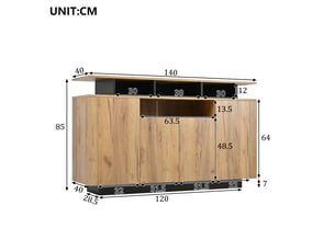 Buffet <strong></strong> <strong></strong> - 140 cm coloris naturel