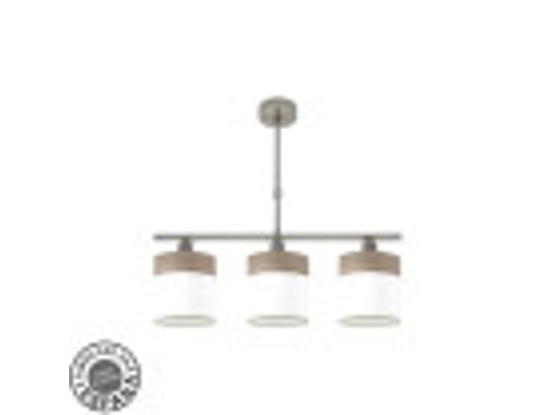  Lampe de plafond fabrilamp cloe nickelblanc-bois gris 3 x e14 hauteur réglable 44-61 cm 55x14 cm 175453083 - Conforama B