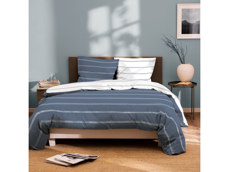  Parure de lit imprimée 100% coton, urban stripes 200x200+2x65x65cm  - Conforama A