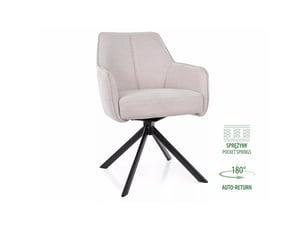 Chaise pivotante en tissu - gamme notti - beige clair - tissu brego 22