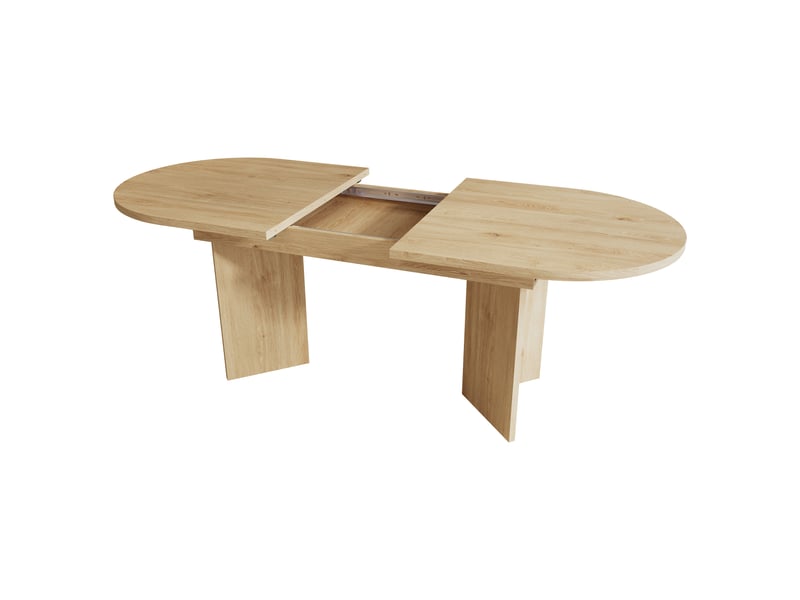  Table à manger extensible, chêne, 120160 × 80 cm, 4-6 personnes, coins arrondis, plateau épais  - Conforama D