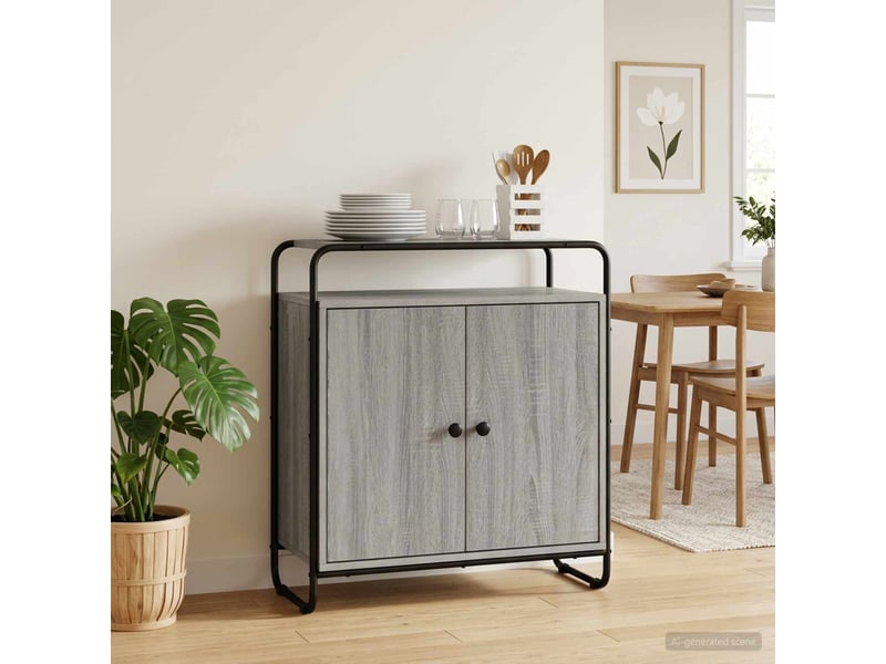  Buffet salon, buffet de rangement sonoma gris 68x35x75 cm bois d'ingénierie shl75430  - Conforama B