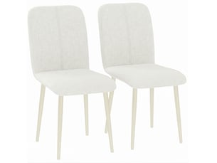 Lot de 2 chaises de salle à manger rembourrées 42x57x85 cm blanc crème