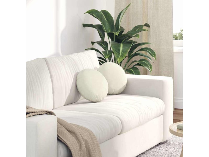  Lot de 2 coussins de siège, coussins décoratifs velours crème ø30 x 13 cm cf59890  - Conforama B