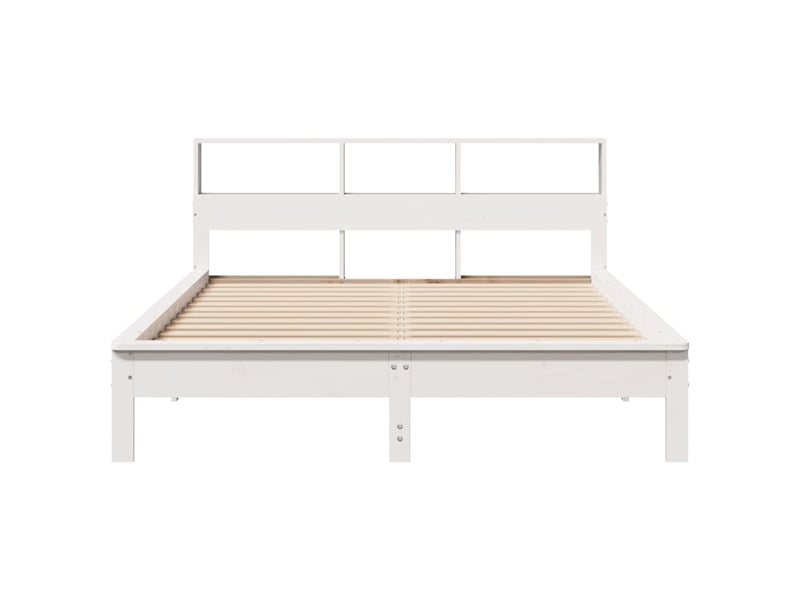 Lit double- lit adulte - cadre de lit sans matelas blanc 140x190 cm bois de pin massif - Conforama C