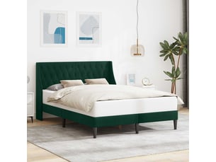 Lit adulte, lit double, cadre de lit avec tête de lit vert foncé 160x200cm velours cf4402