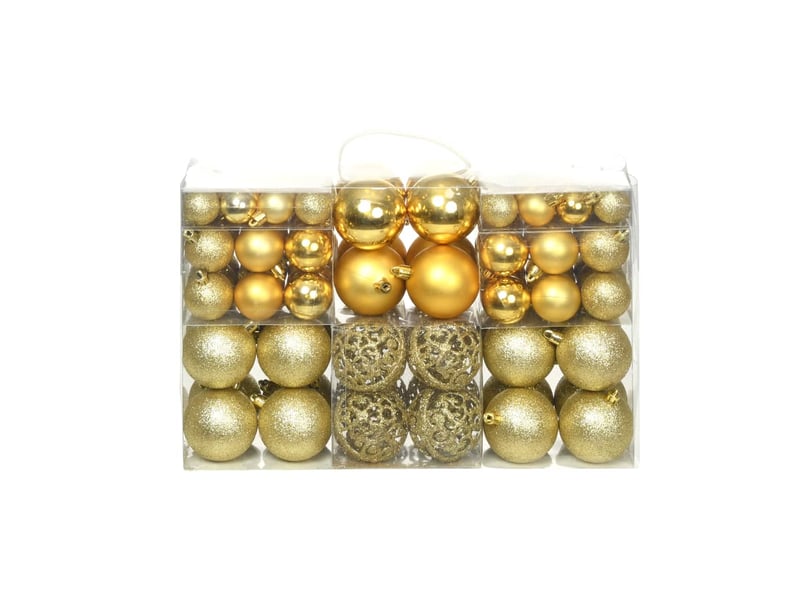 Ensemble de boules de noël 100 pcs 346 cm doré  - Conforama B