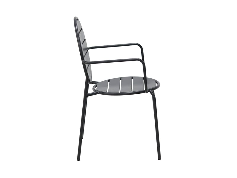  Lot de 2 fauteuils de jardin dossier rond en métal gris - baca  - Conforama C
