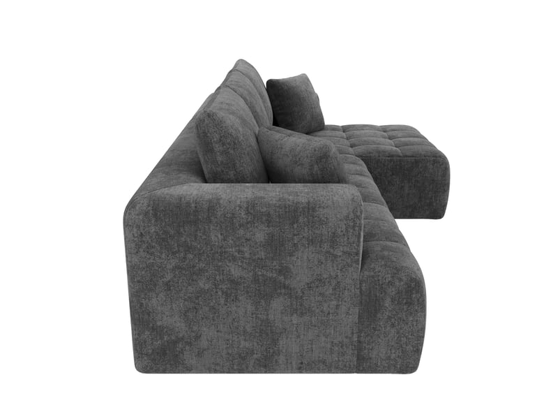  Canapé d'angle en l modulable 3-4 places 244,5 cm gris en chenille, design cloud sans cadre, sans montage Fay Lum - Conforama D