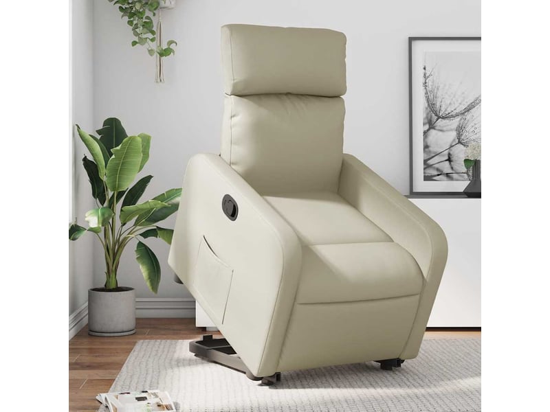  Fauteuil inclinable salon, fauteuil relax crème similicuir shl38234  - Conforama B