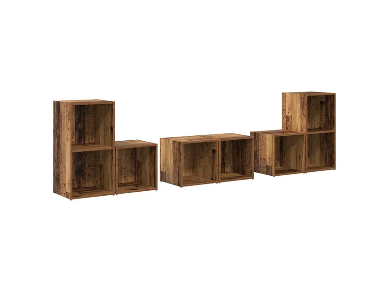  Ensemble meuble tv - banc tv - meuble de rangement 6 pcs bois ancien bois d'ingénierie  - Conforama A