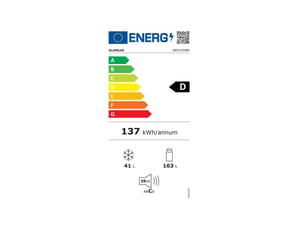 Glem gas - réfrigérateur combiné 55cm 204l statique noir grf2104bk -