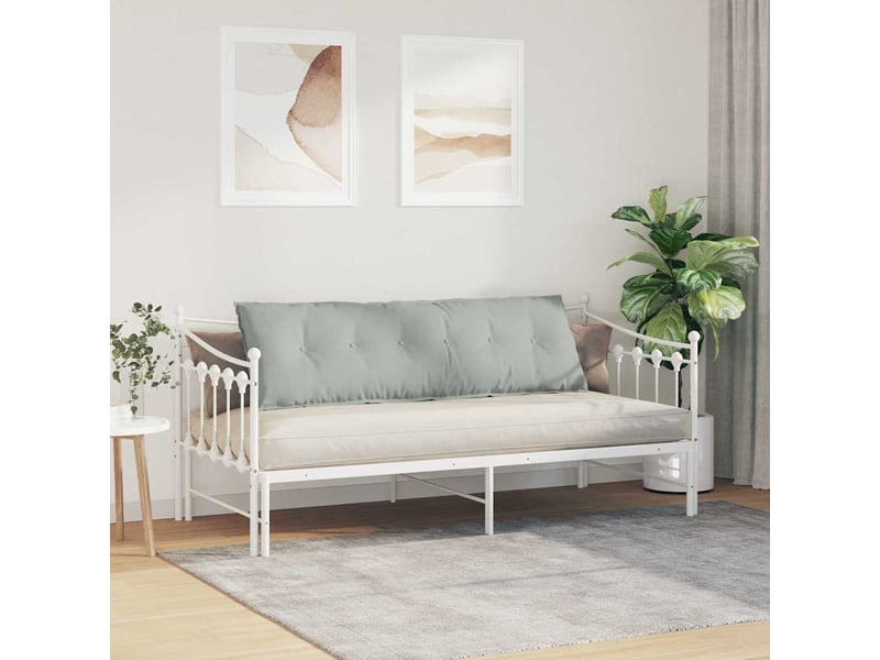 Coussin de dos, coussin de dossier gris clair 160 x 50 cm tissu en velours côtelé cf54659 - Conforama D