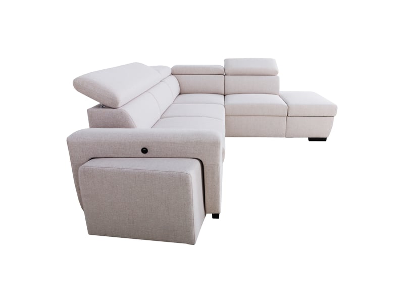 Canapé d'angle beige convertible 4 place OLYMPE - Conforama E