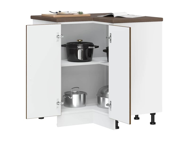  Armoire d'angle de cuisine lucca chêne marron bois d'ingénierie  - Conforama D
