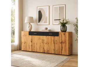 Buffet 4 porte(s) 2 tiroir(s) <strong>FLORAGRACE</strong> <strong>4071258002715</strong> - 208 cm coloris blanc
