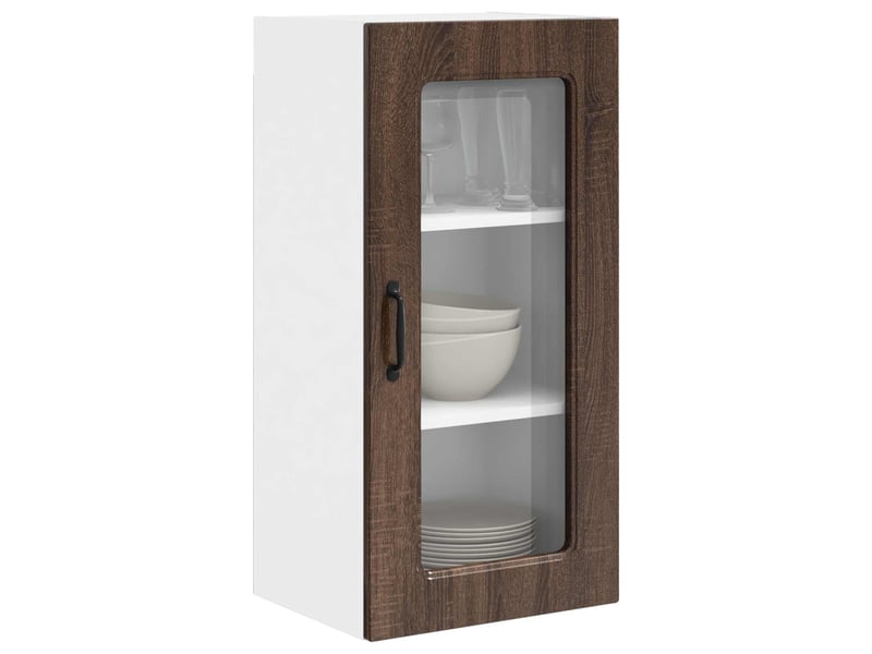  Meuble mural de cuisine | armoire de cuisine 2 pcs chêne brun shl9868  - Conforama C