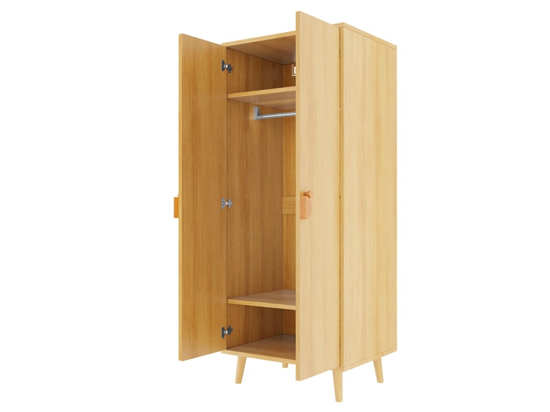  Armoire,70x55x170 cm,2 portes,mdf,coloris bois naturel  - Conforama A