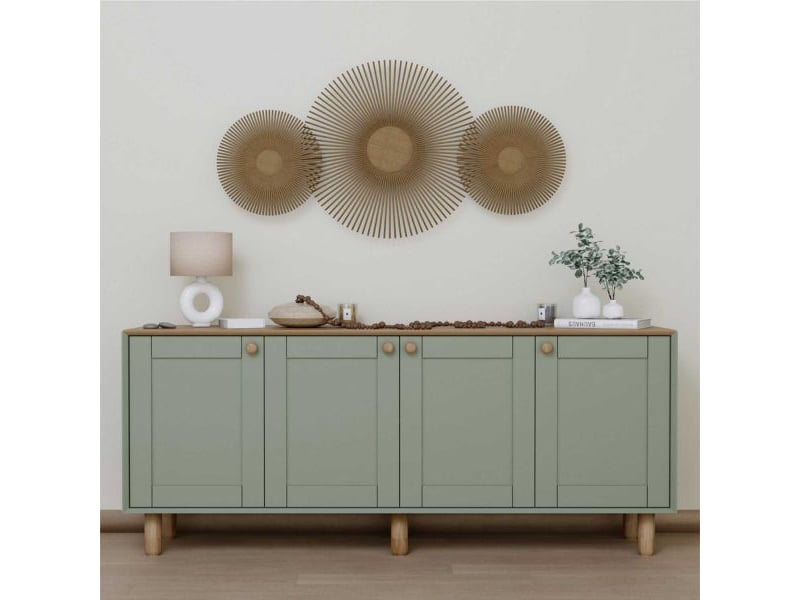  Buffet 4 portes en aggloméré bohemian vert  - Conforama B