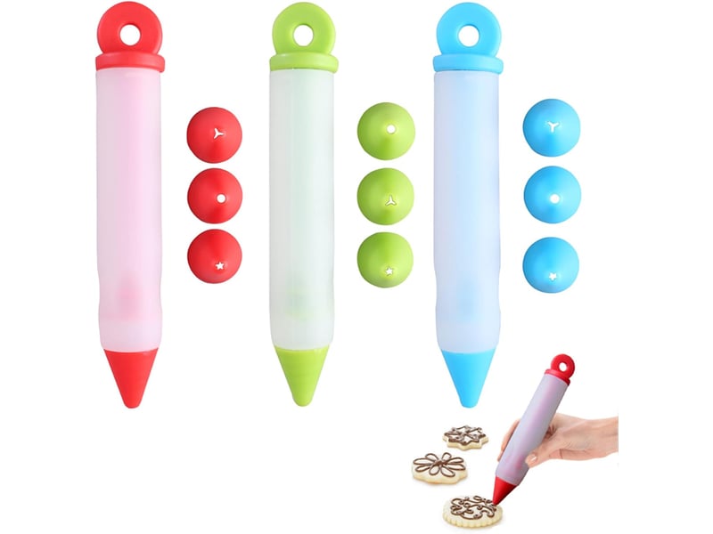  3 pcs stylos décoratifs en silicone pour gâteau, alphabet, tarte, poche à douille, conseils de cuisine polyvalents pour la décoration de pâtisserie, g  - Conforama A