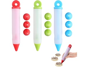 3 pcs stylos décoratifs en silicone pour gâteau, alphabet, tarte, poche à douille, conseils de cuisine polyvalents pour la décoration de pâtisserie, g
