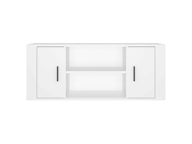  Meuble tv - banc tv - meuble de rangement blanc 100x35x40 cm bois d'ingénierie  - Conforama E