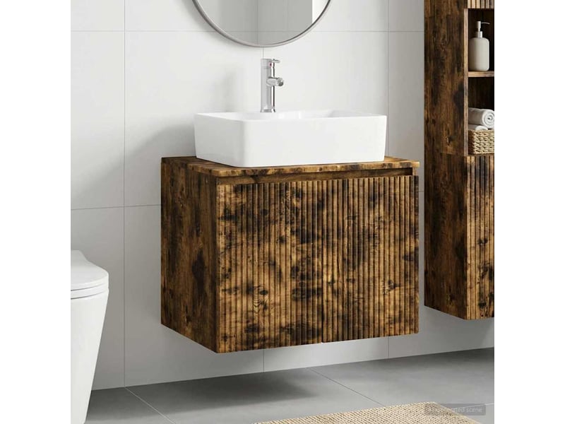 Ensemble de mobilier de salle de bain chêne fumé cf64636 - Conforama B