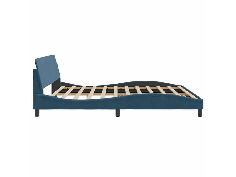  Lit double- lit adulte -  cadre de lit dover bleu 200x200 cm velours  - Conforama D